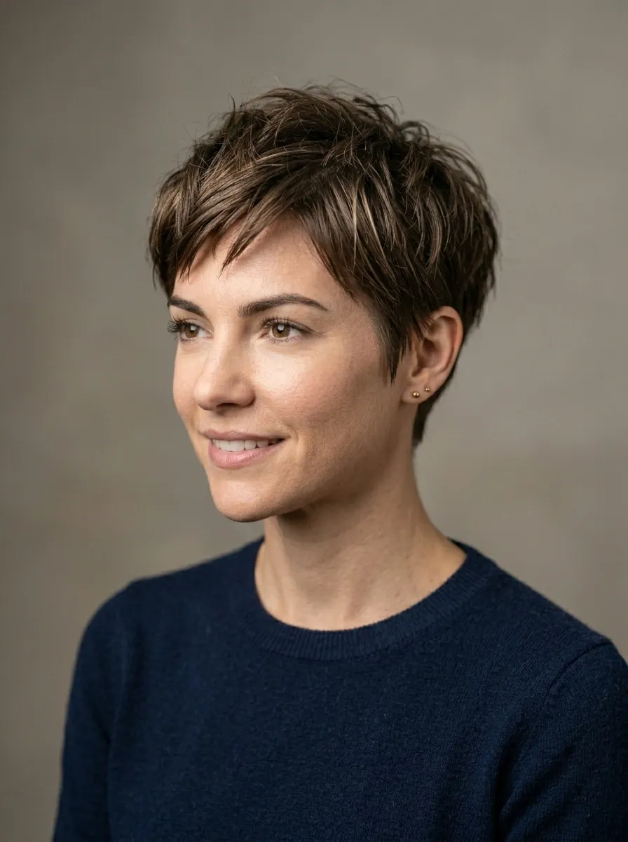 Choppy Layered Pixie With Fringe