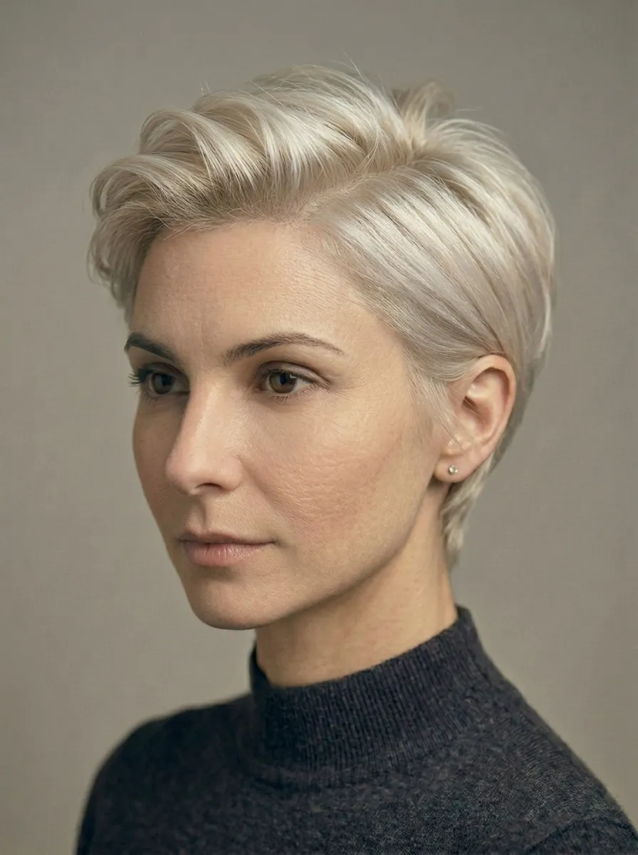 Blonde Pixie with Longer Crown