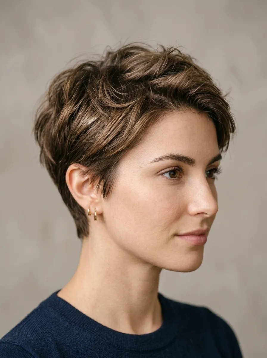 Tousled Layered Pixie