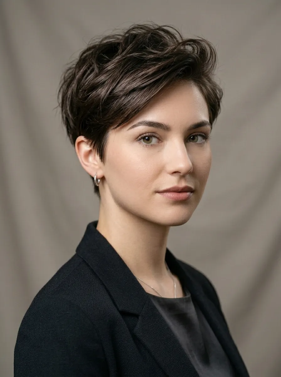 Tousled Pixie With Lifted Crown