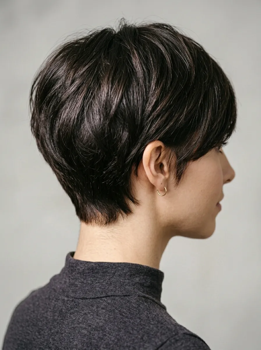 Textured Pixie With Short Back