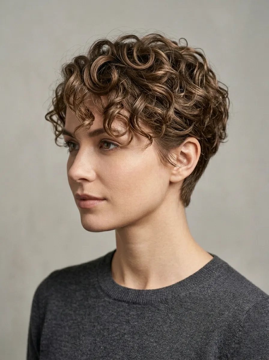 Curly Layered Pixie