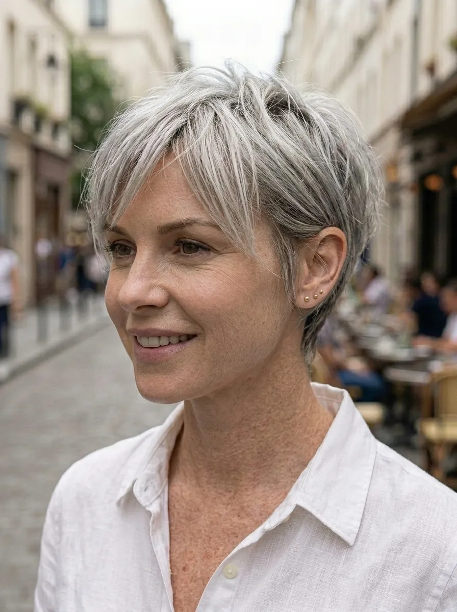 Pixie with Natural Gray Tones