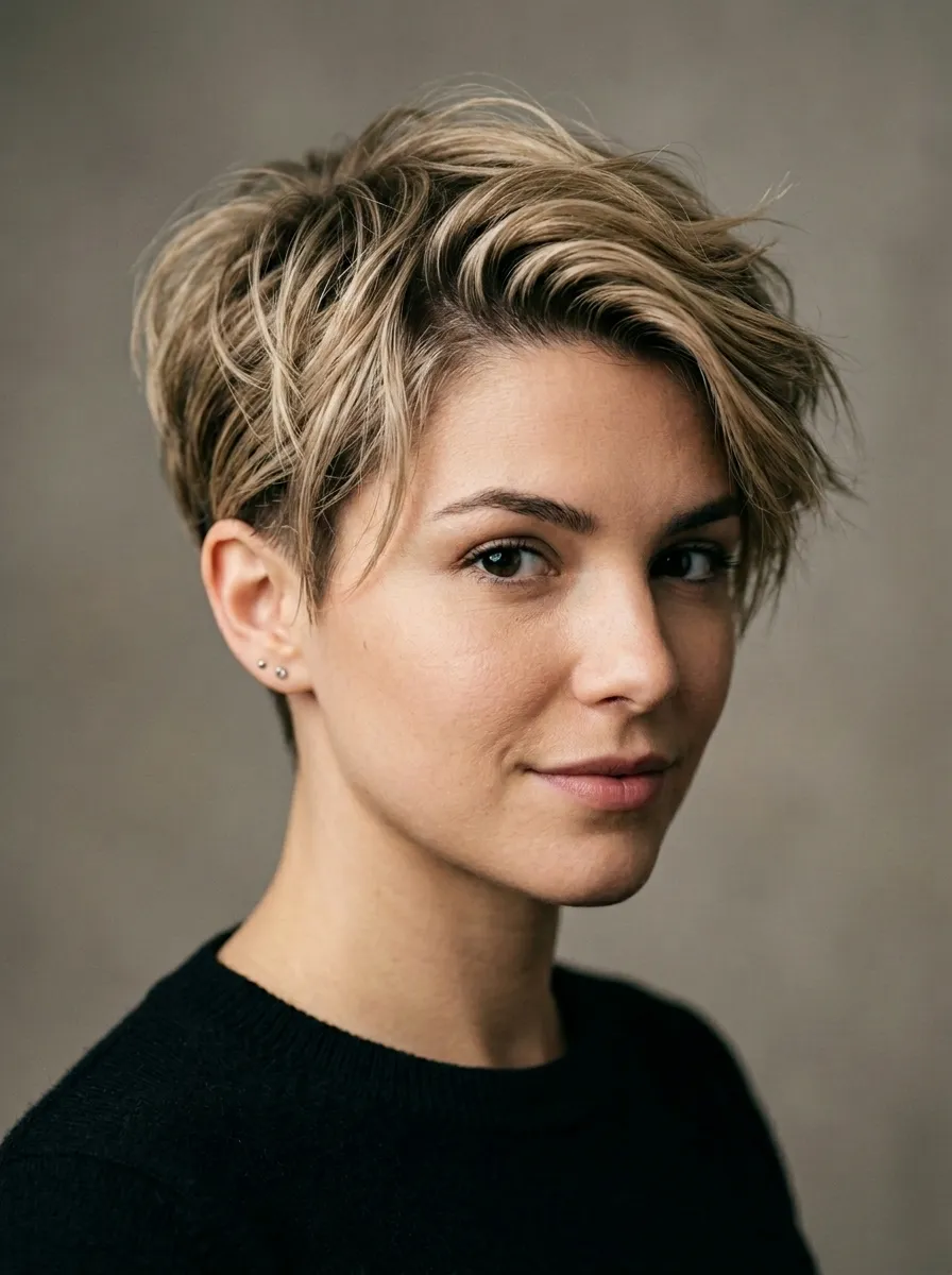 Feathered Pixie With Textured Layers