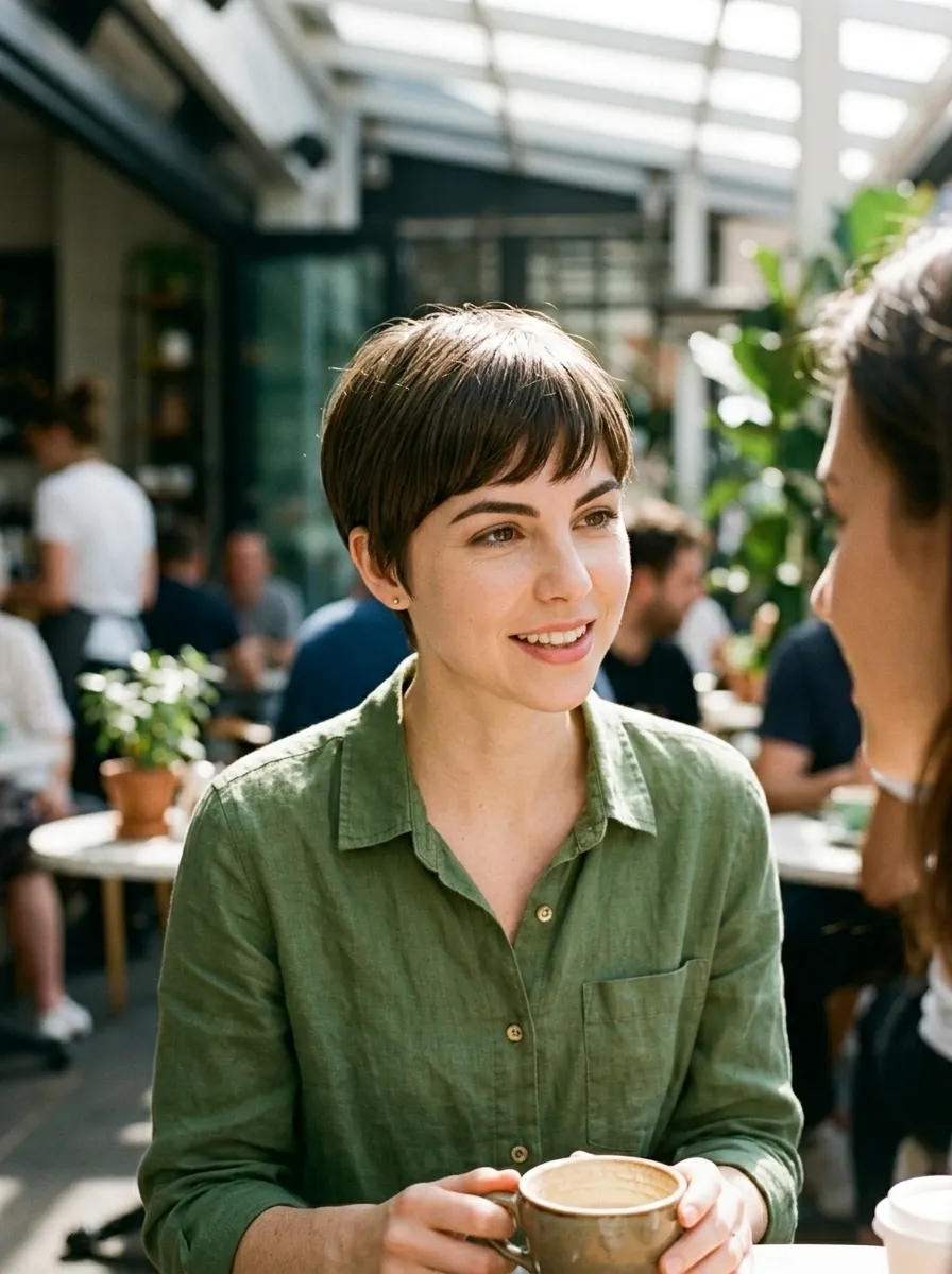 Layered Pixie With Side Part
