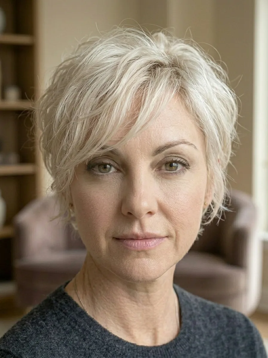 Soft Messy Pixie with Side Bangs