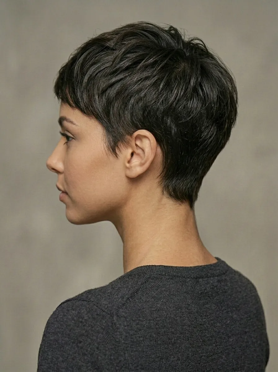 Tousled Pixie With Short Back