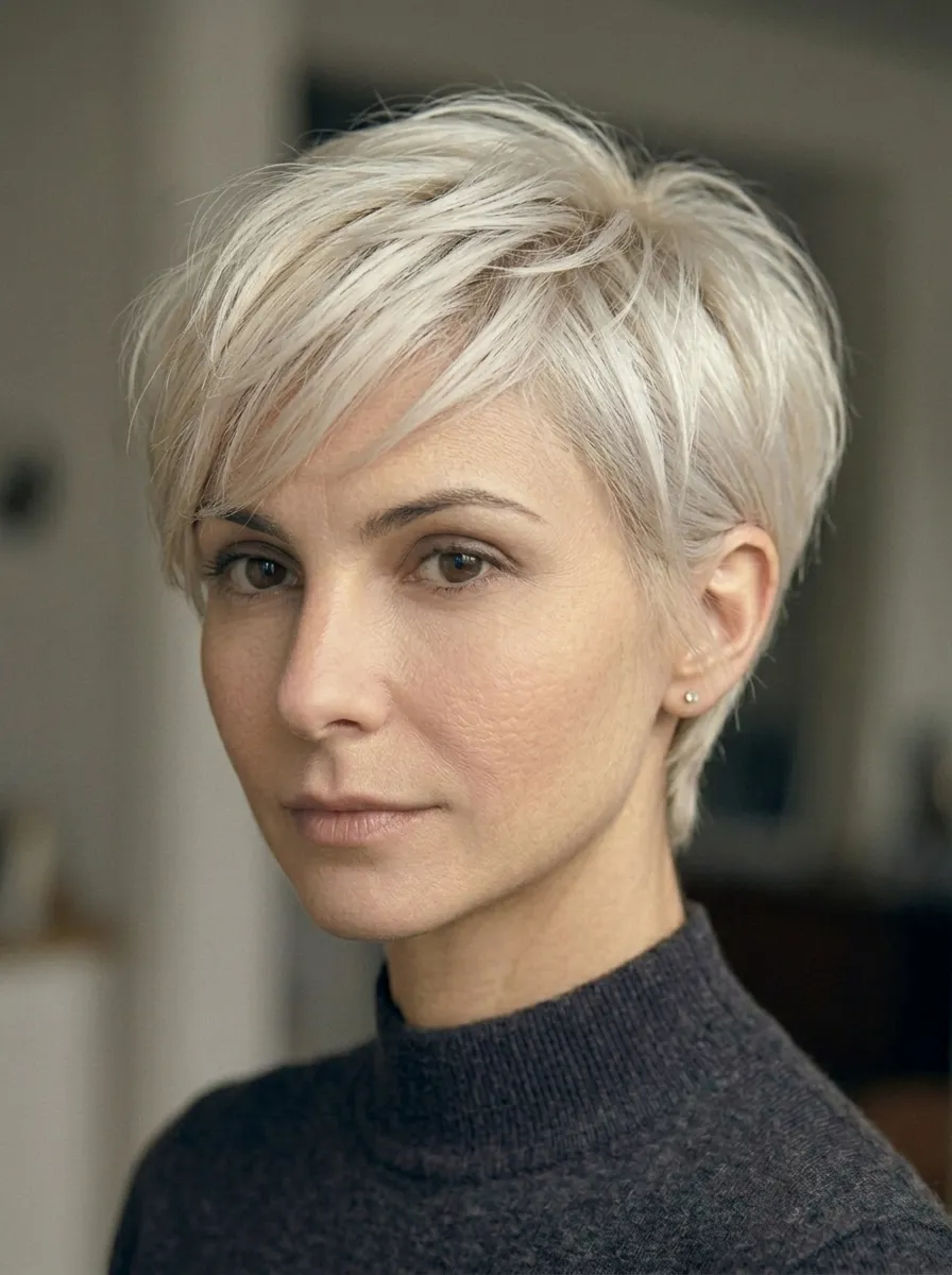 Side-Swept Choppy Pixie