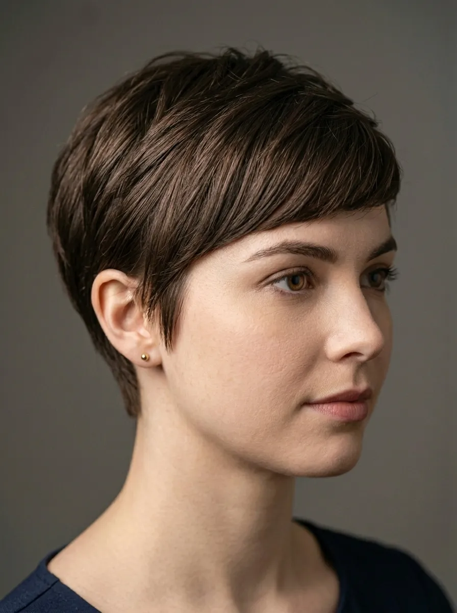 Pixie With Neat Side Fringe