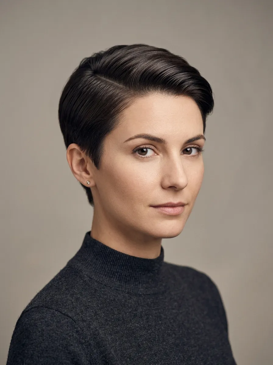 Side-Parted Professional Pixie