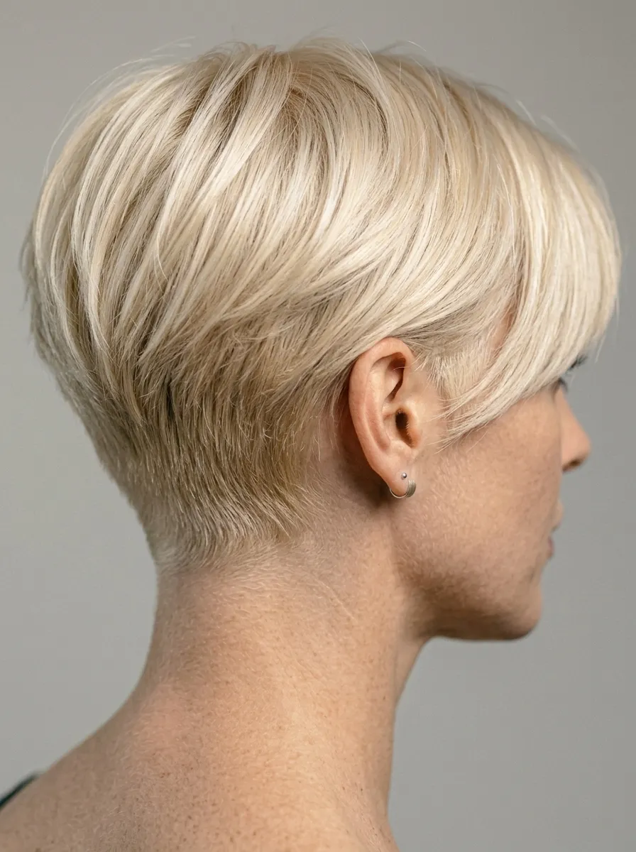 Blonde Pixie with Side-Swept Bangs