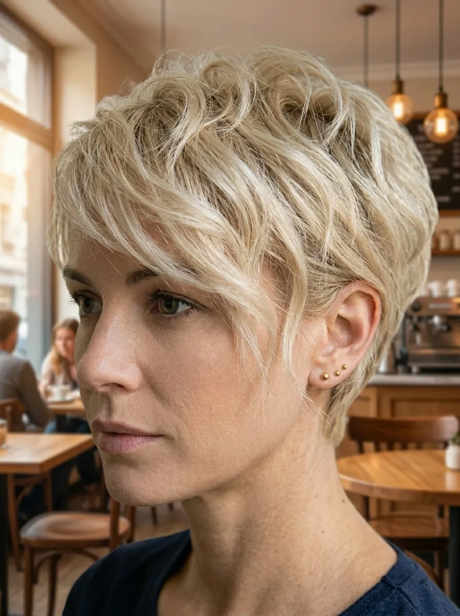 Tousled Side-Swept Pixie