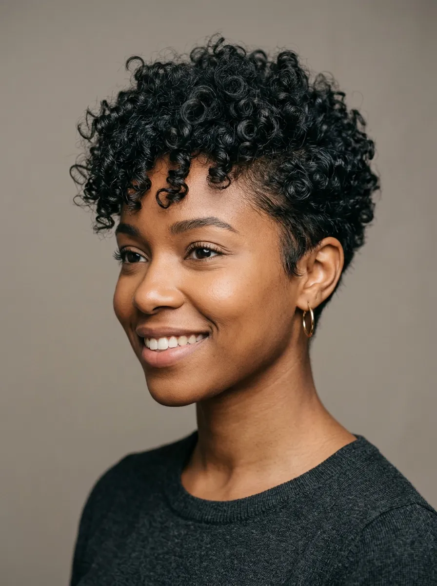 Curly Pixie With Lift