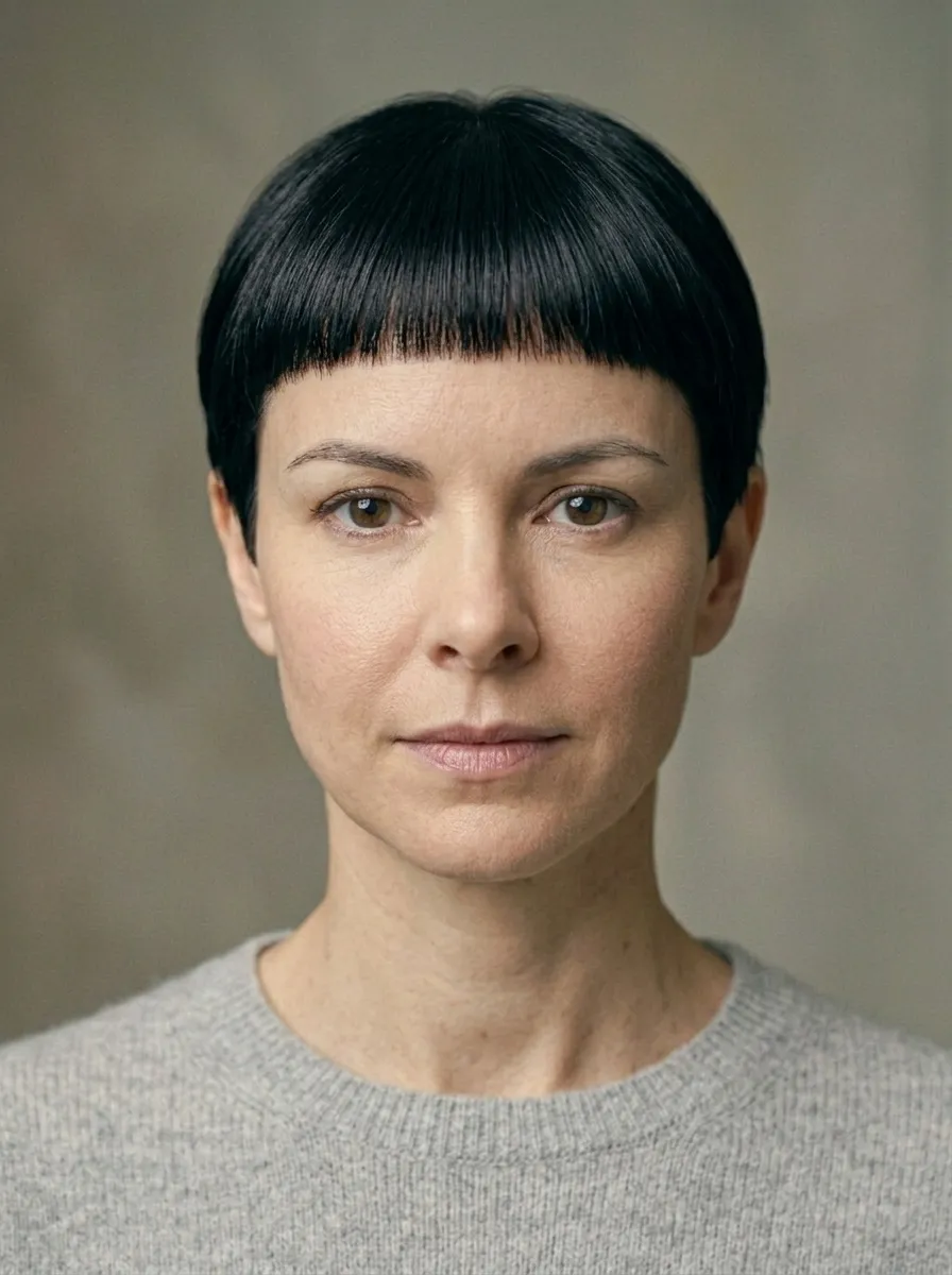 Ultra-Short Black Pixie With Razor Finish