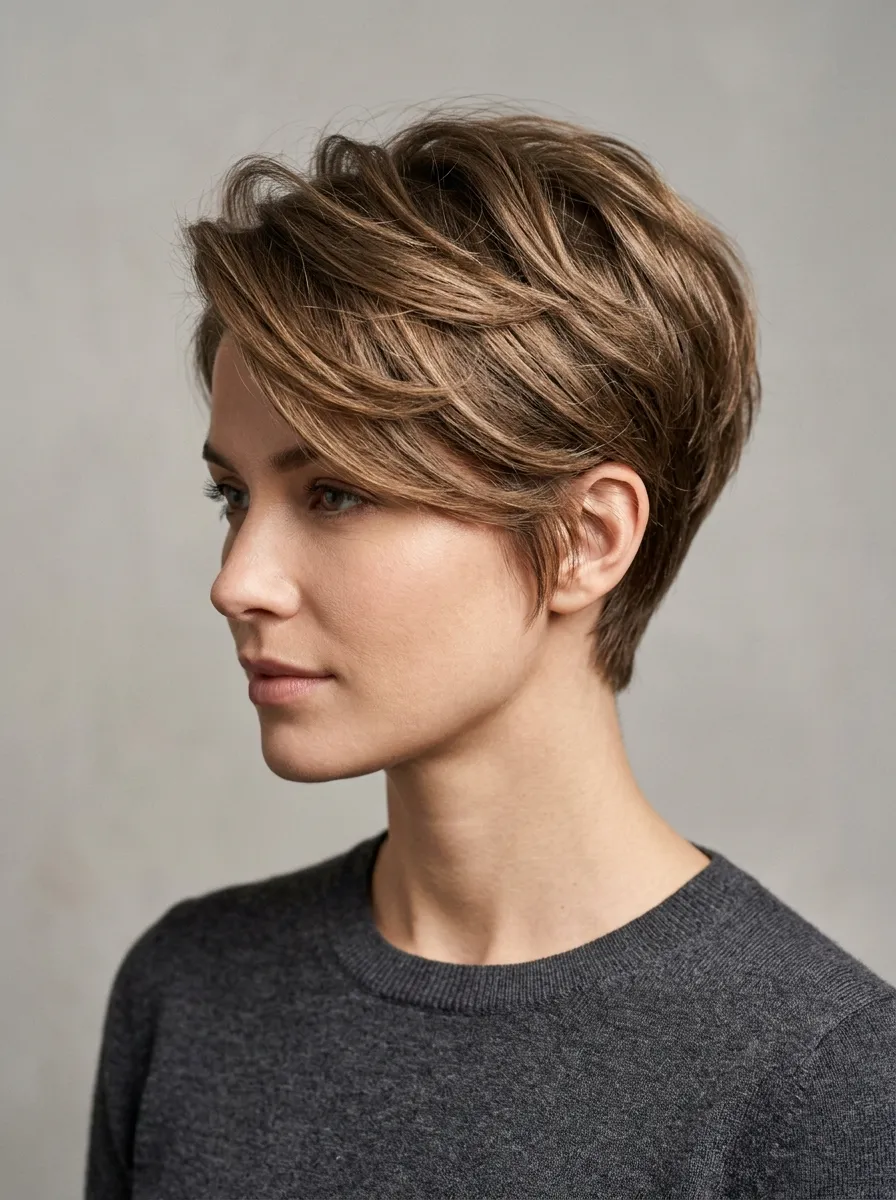 Layered Pixie With Side Volume