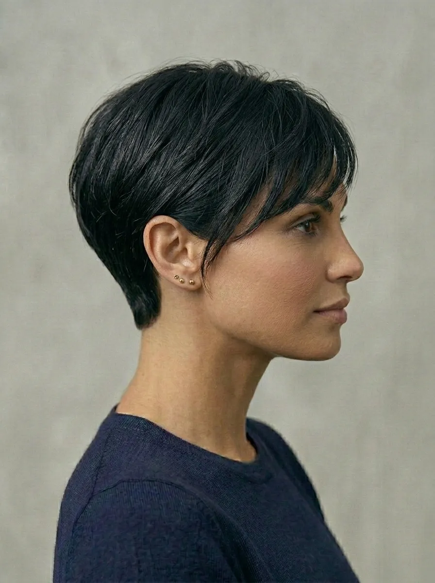 Black Pixie With Tight Back and Soft Front