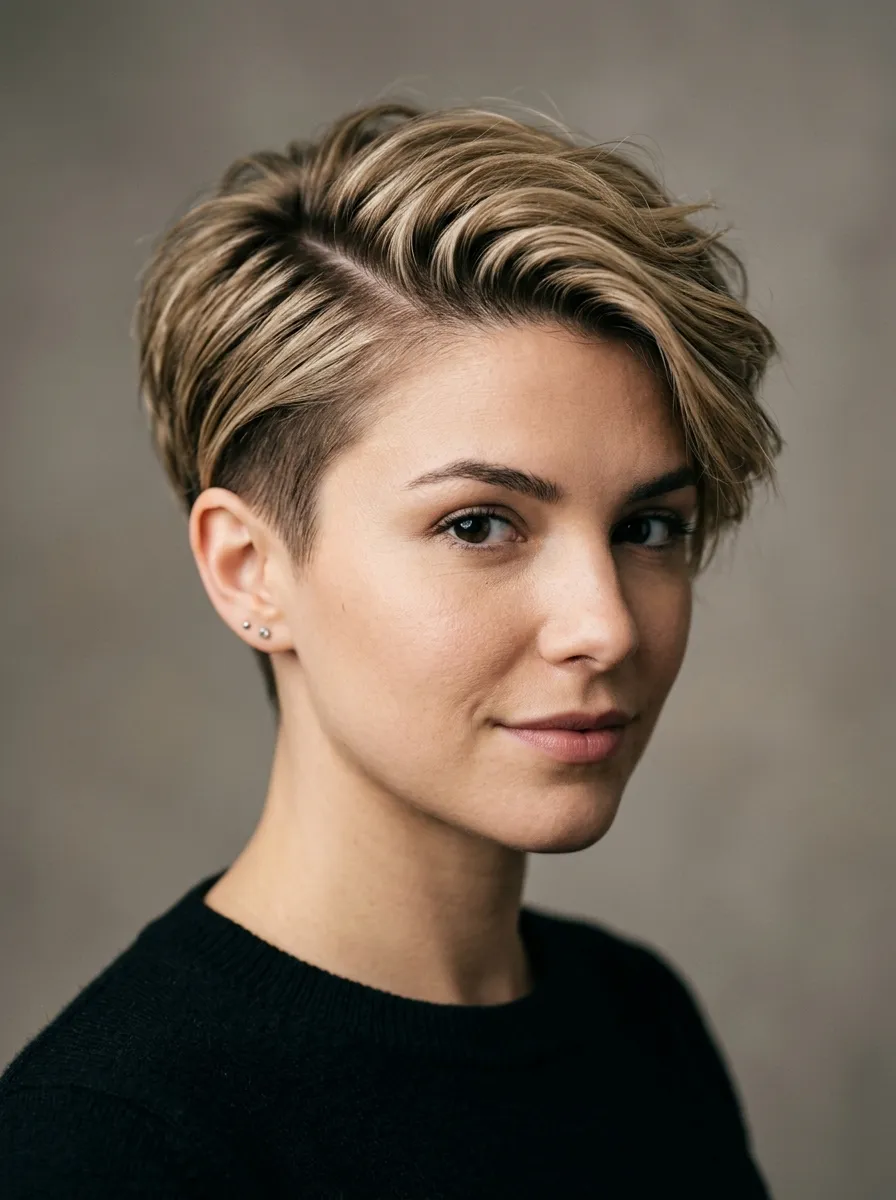Pixie With Side Part and Texture