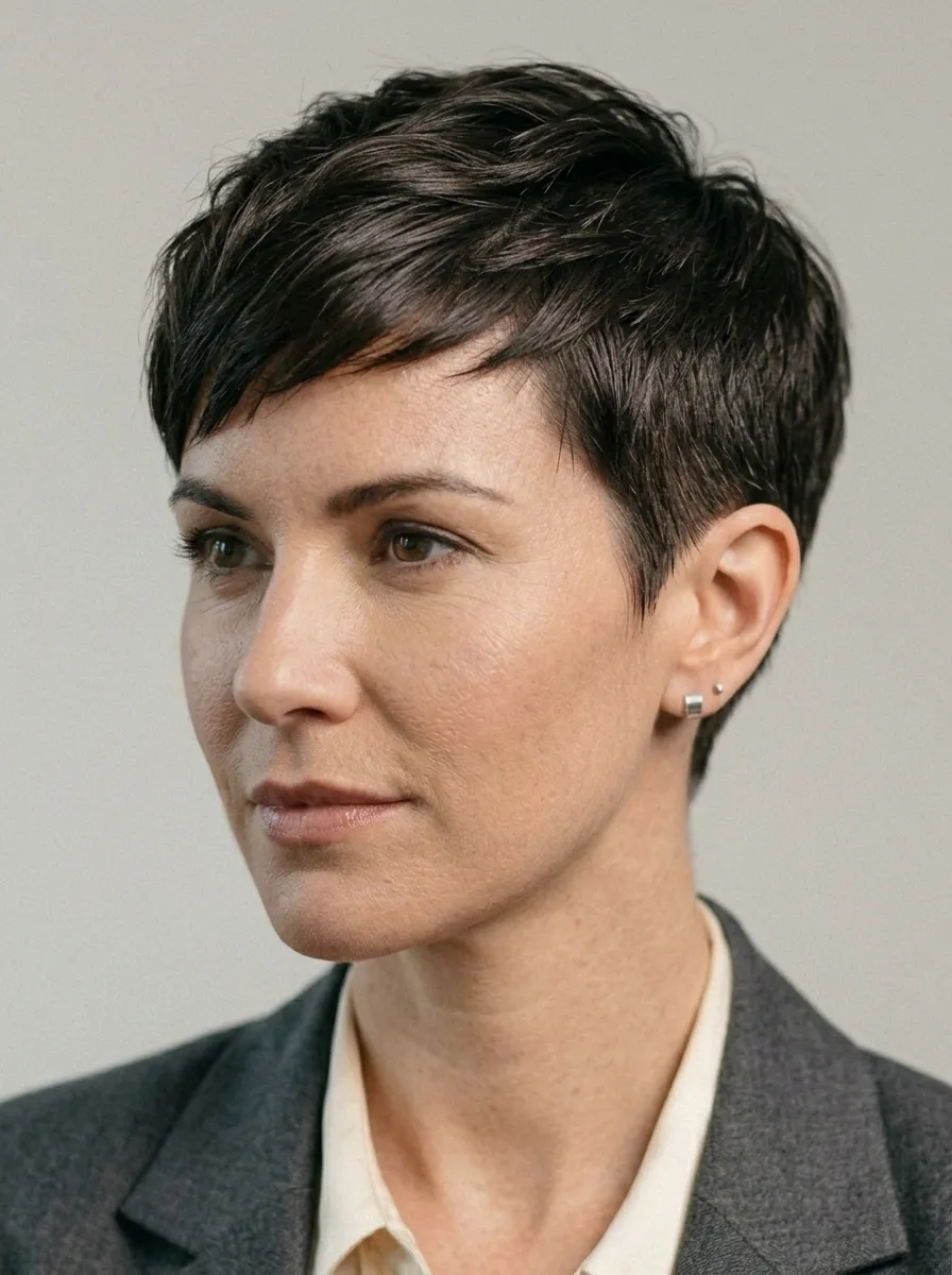 Textured Pixie With Short Sides