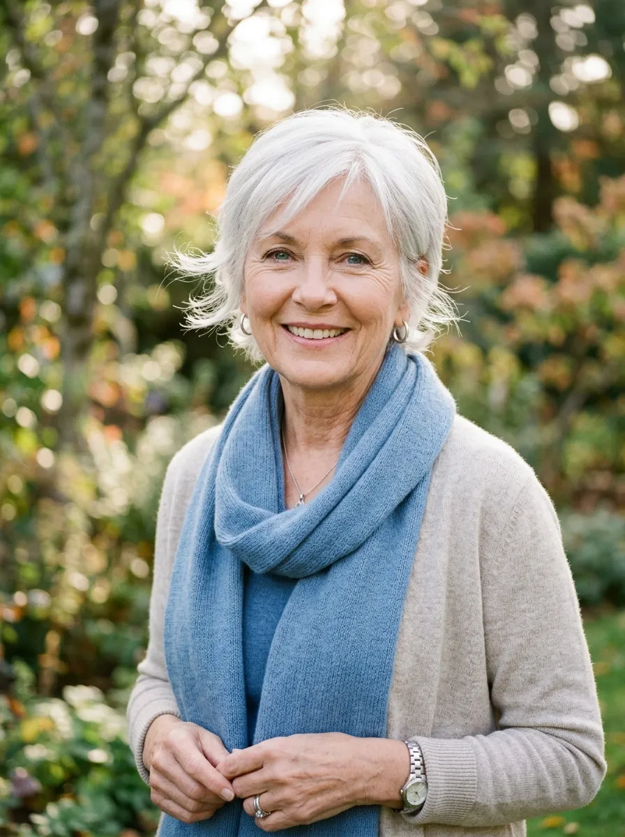 The Silver Pixie with Face-Framing Tendrils
