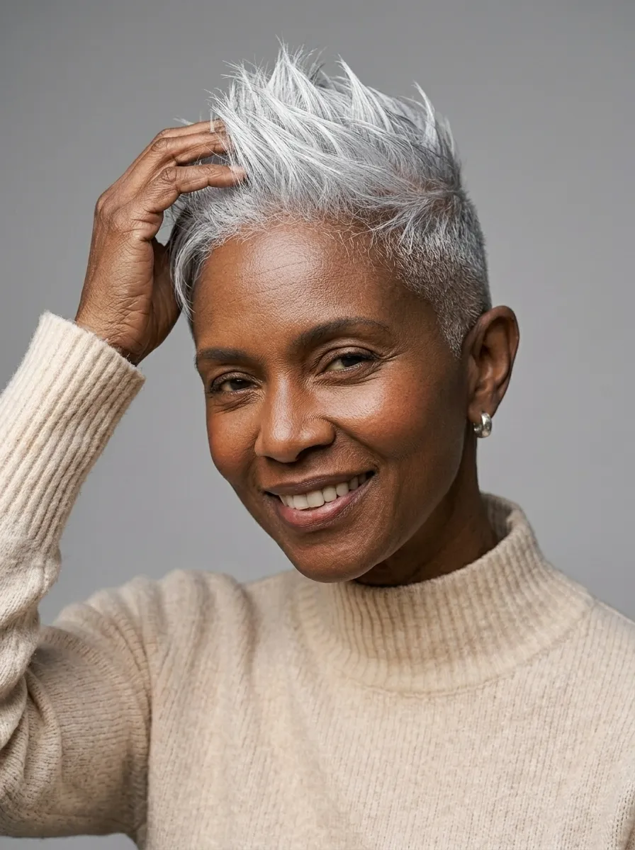 Platinum Grey Faux Hawk