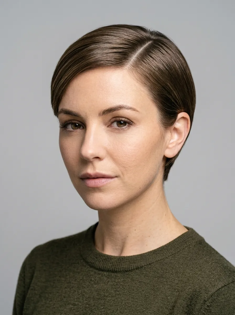 The Sleek Side-Parted Pixie