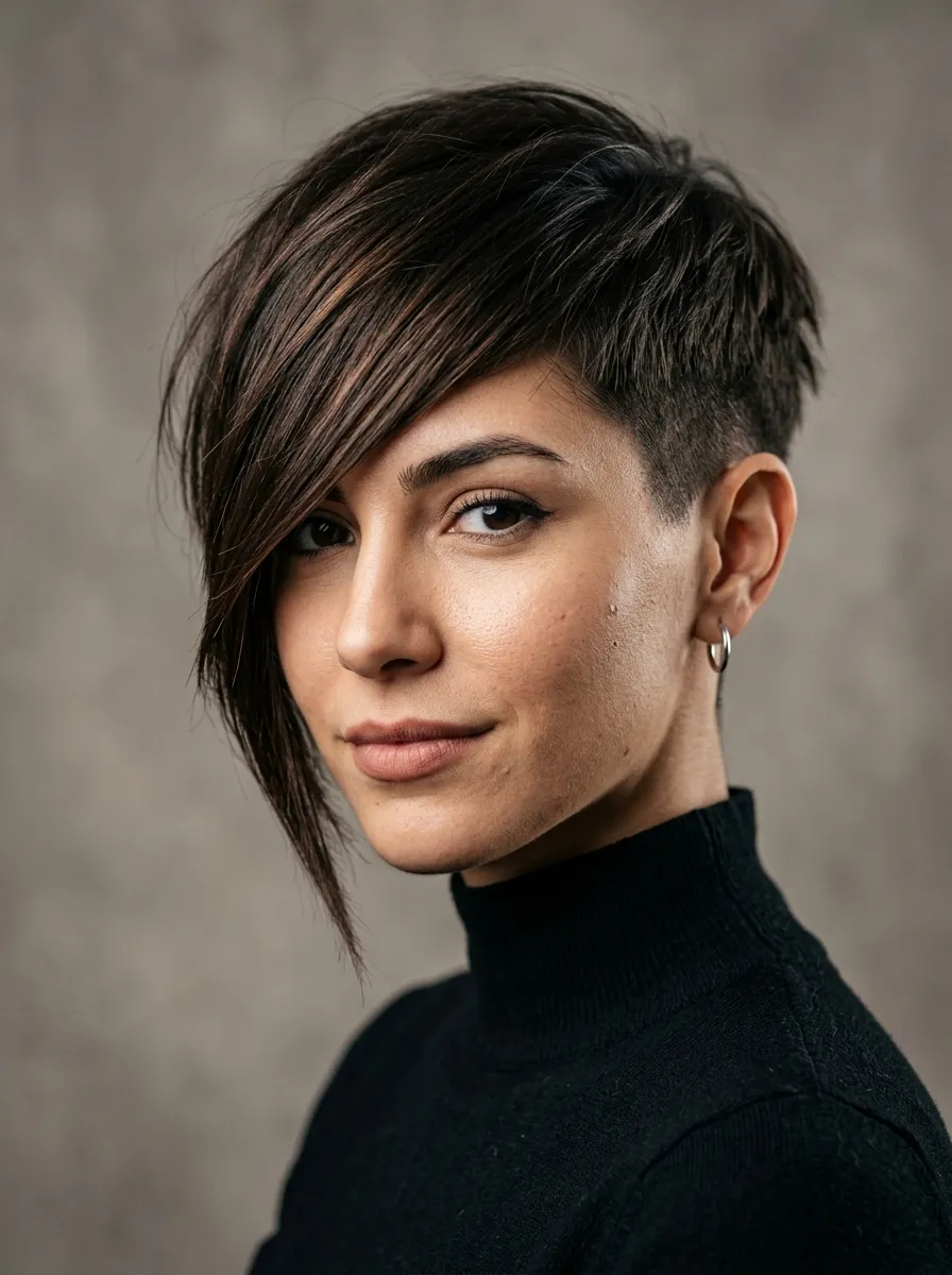 Bold Fringe Asymmetrical Pixie