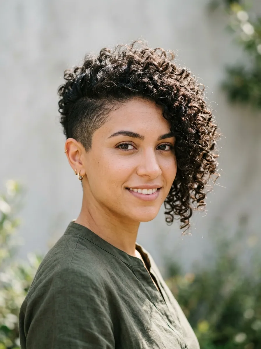 Curly Asymmetrical Pixie