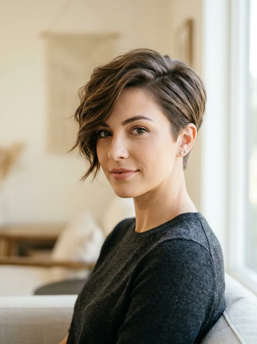 Feathered Layer Asymmetrical Pixie