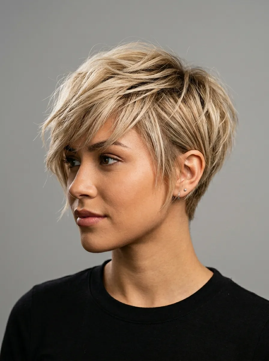Layered Top Asymmetrical Pixie