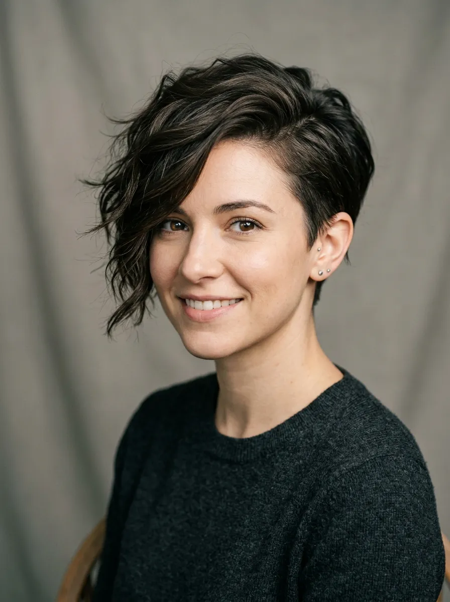 Side-Swept Asymmetrical Pixie
