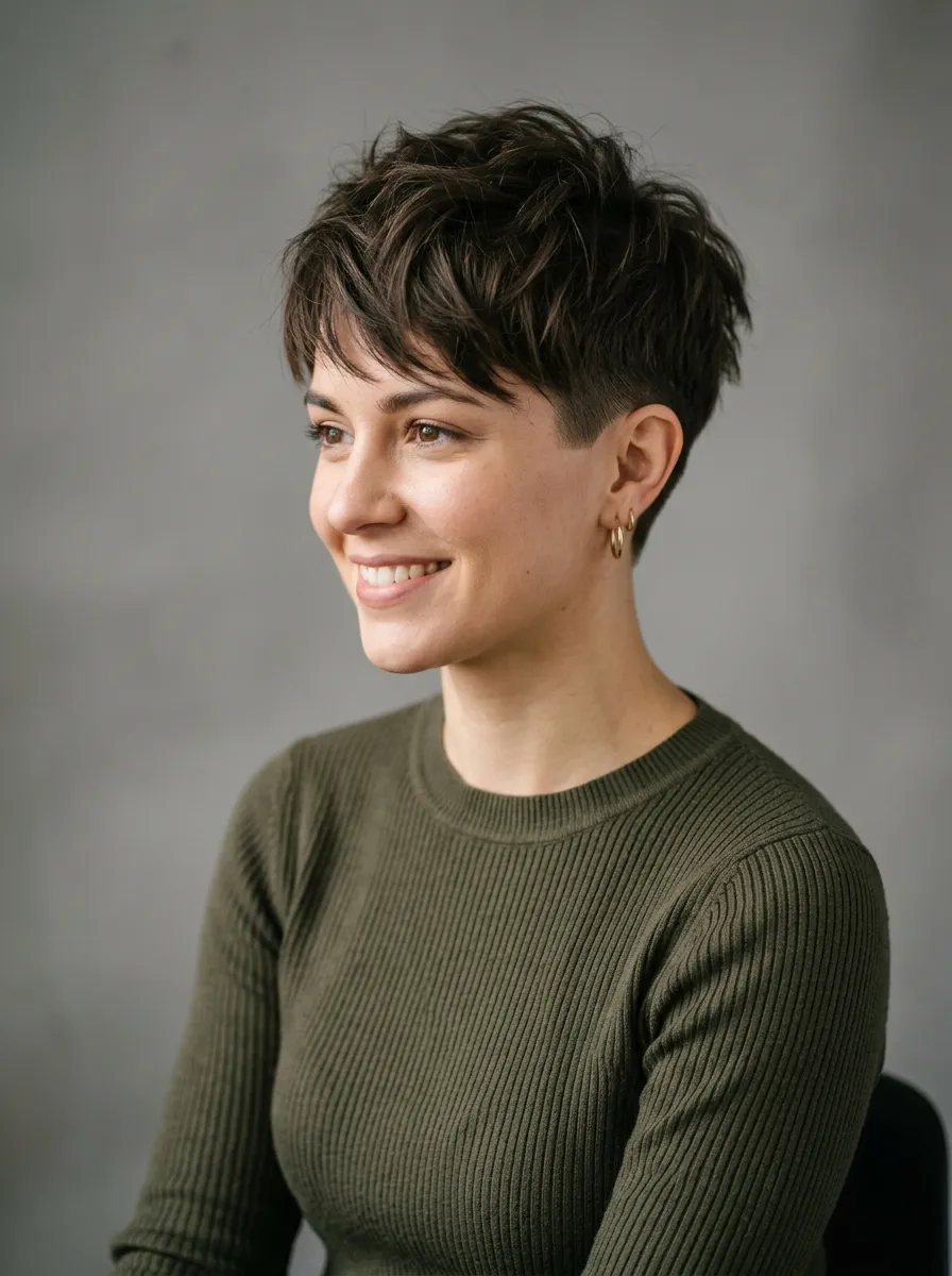 Slightly Tousled Tapered Pixie