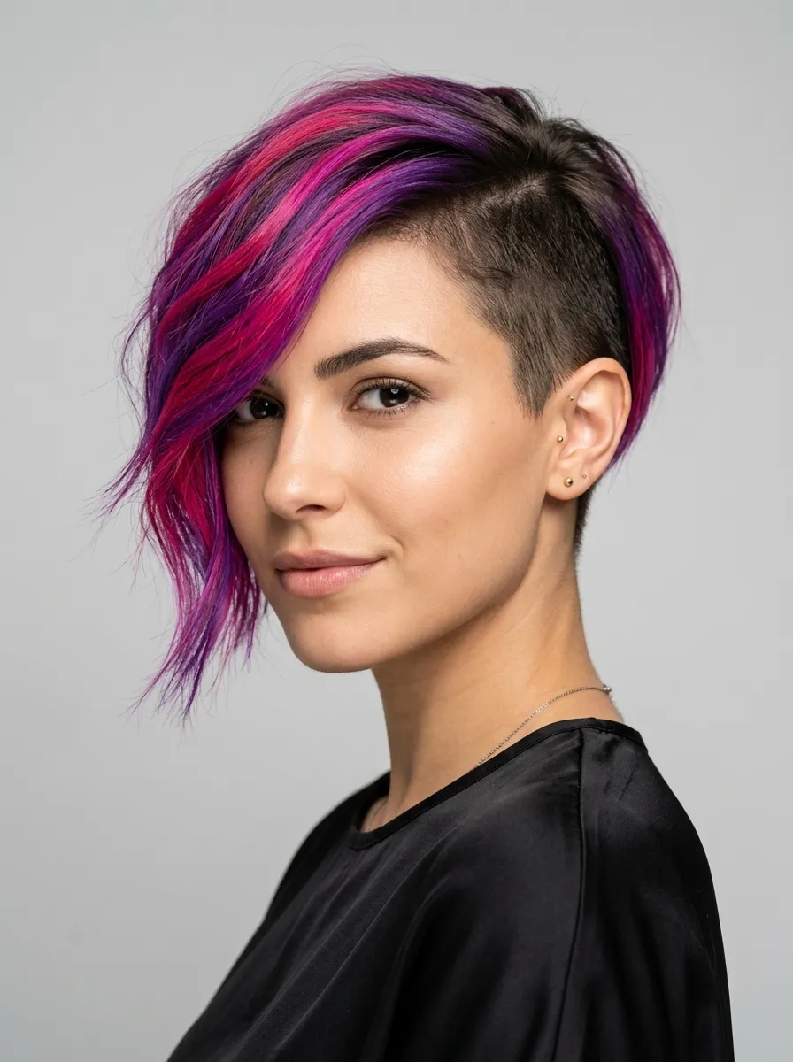 Statement Color Asymmetrical Pixie
