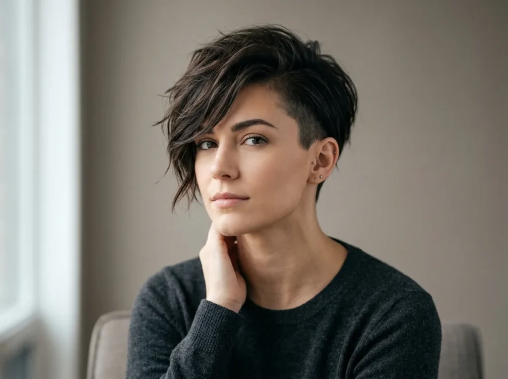 Striking Asymmetrical Pixie Haircut