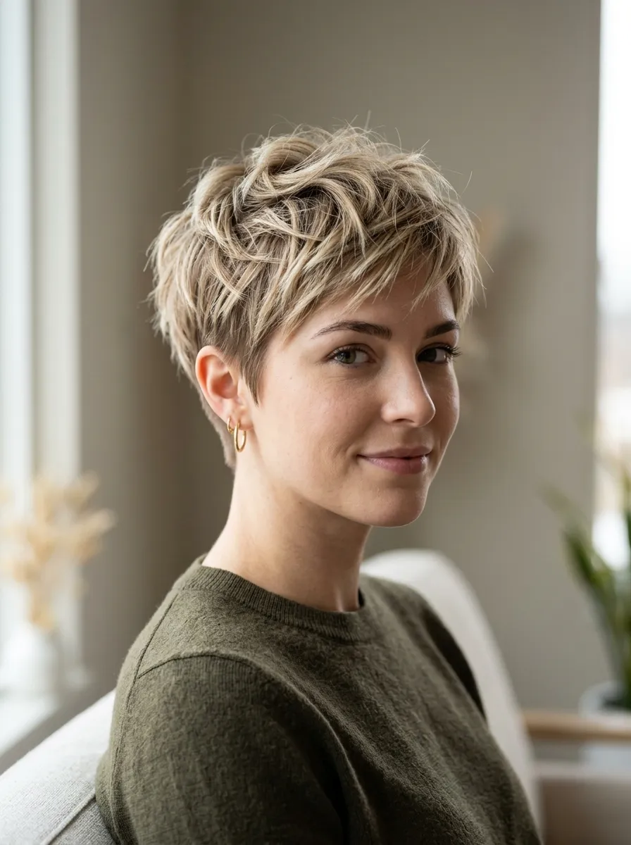 Textured Crown Tapered Pixie