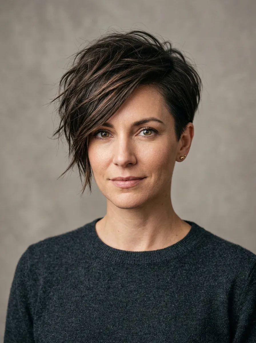 Tousled Long-Front Pixie