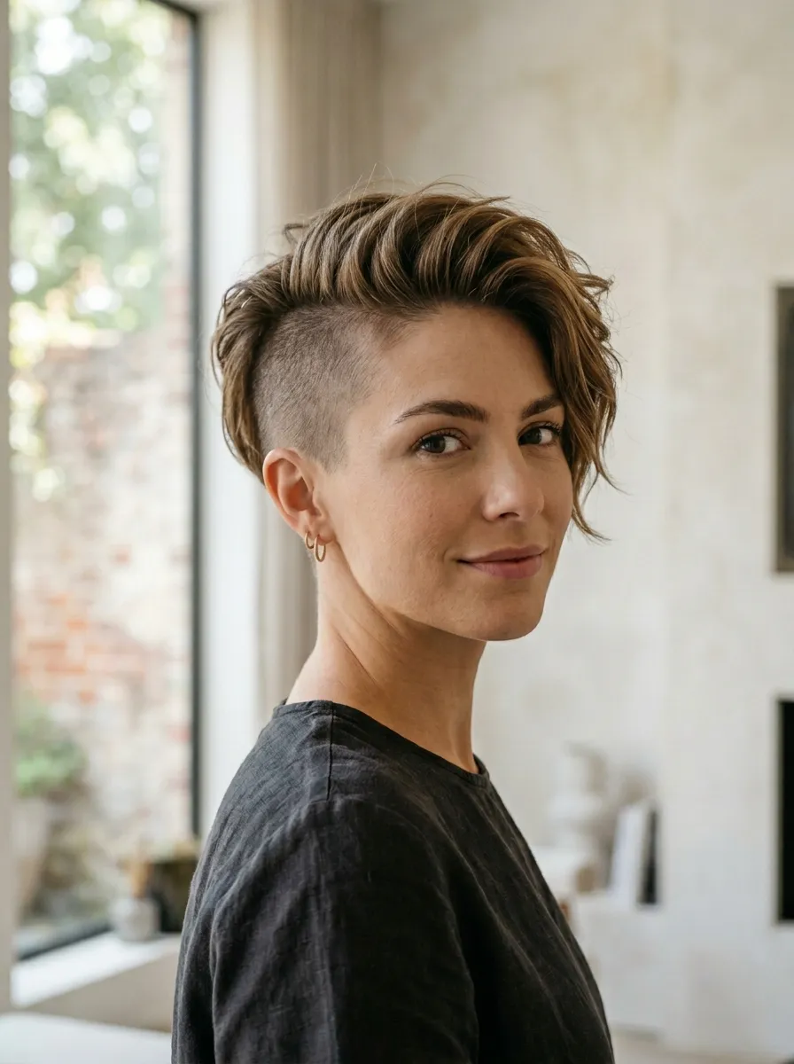 Voluminous Top Asymmetrical Pixie