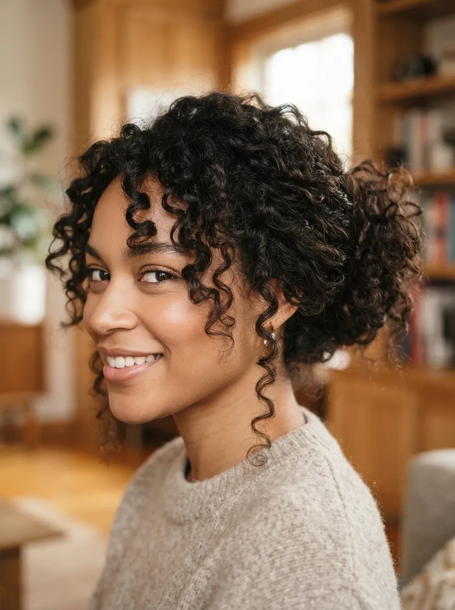 Curly Bun for Natural Texture