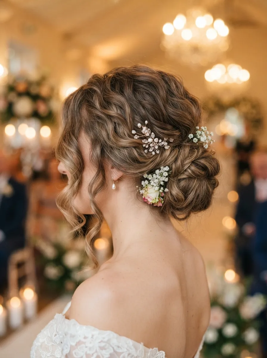 Bridal Low Bun with Loose Strands