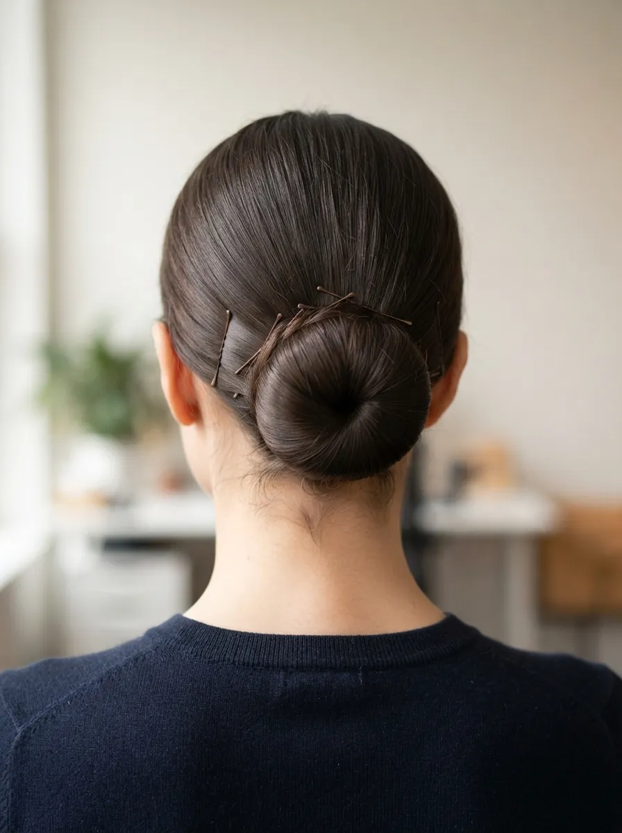 Classic Low Bun At The Nape