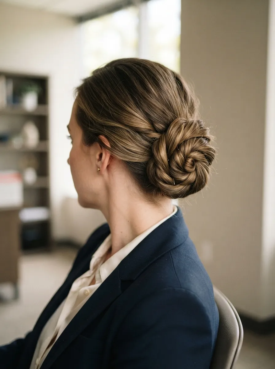 Twisted Bun For Medium Length Hair