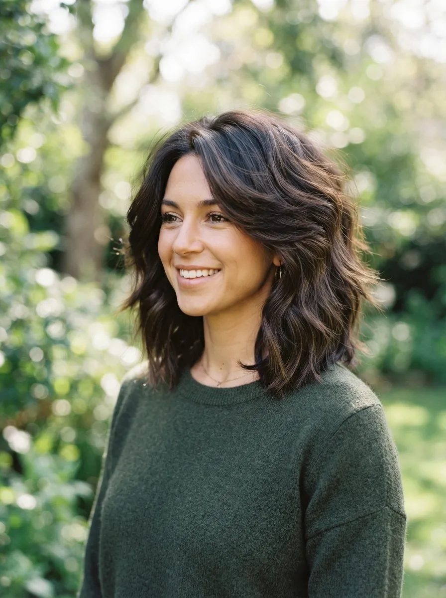 Layered Lob for Thick Hair