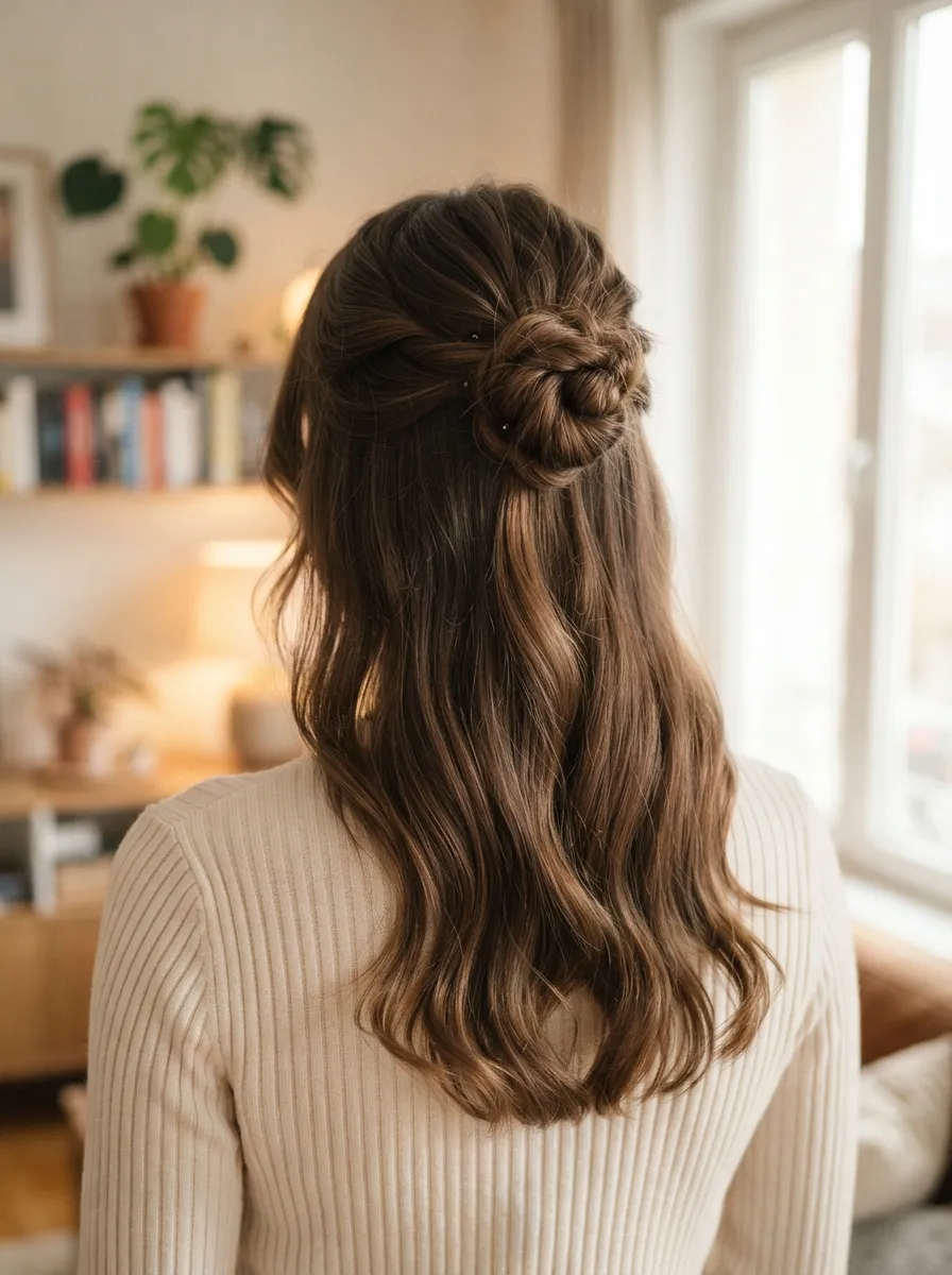 Half Up Low Bun
