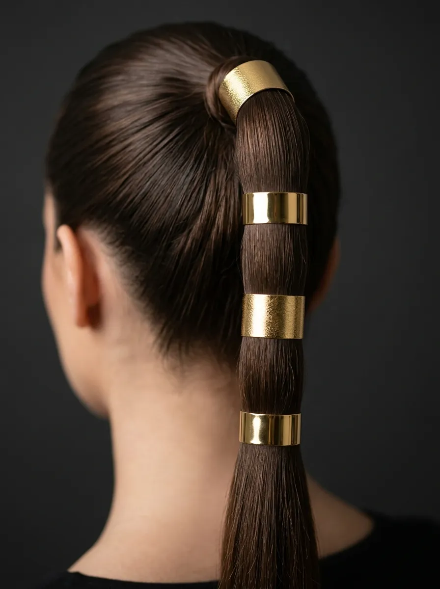Ponytail with Hair Rings or Cuffs