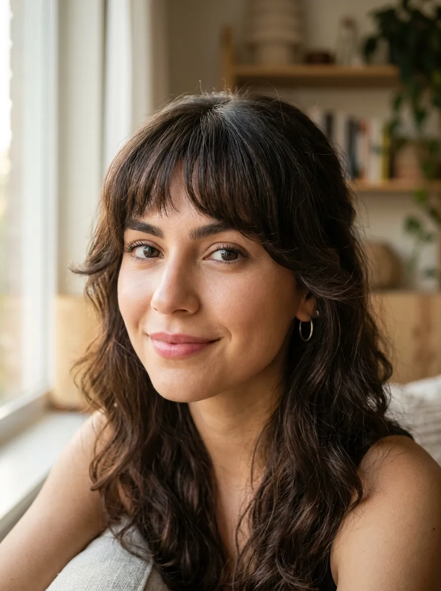 Bottleneck Bangs For A Modern Face Frame