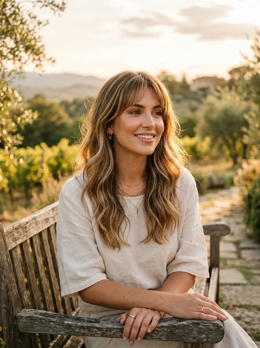 Bottleneck Bangs With Balayage