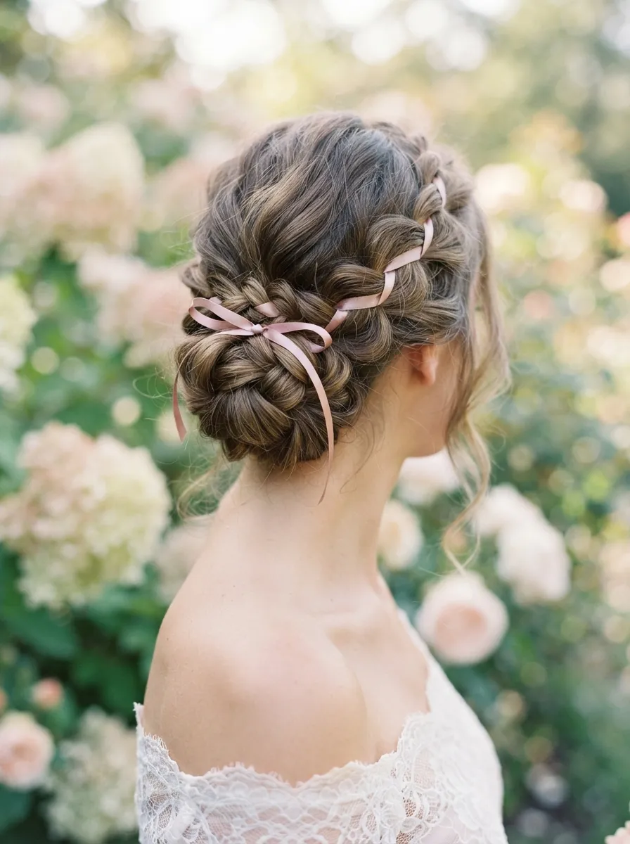 Braided Bun with Ribbon