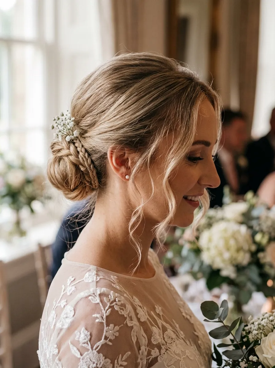 Low Bun with Braided Wrap