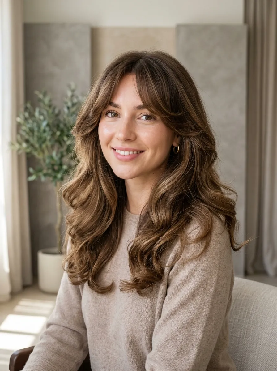 Classic Bouncy Blowout with Bangs
