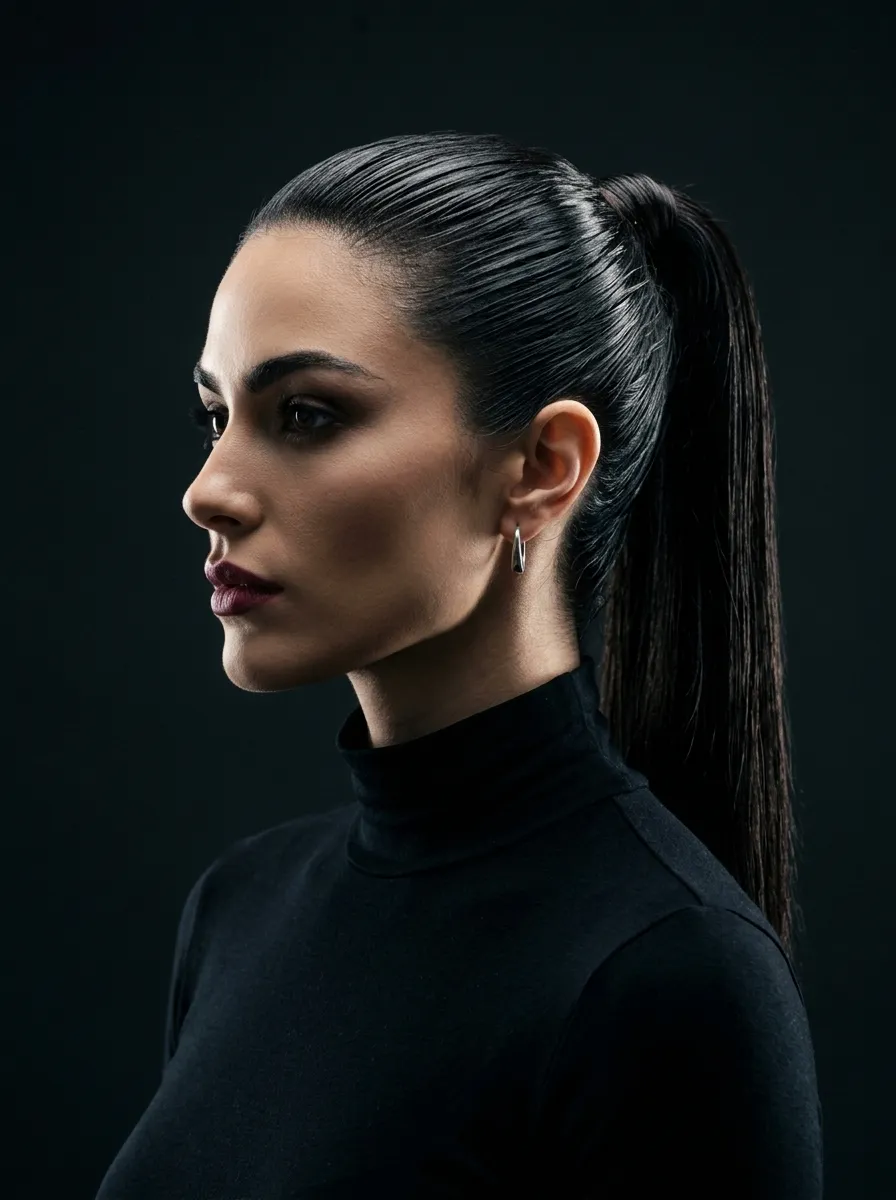 Slicked Back Ponytail with Gel