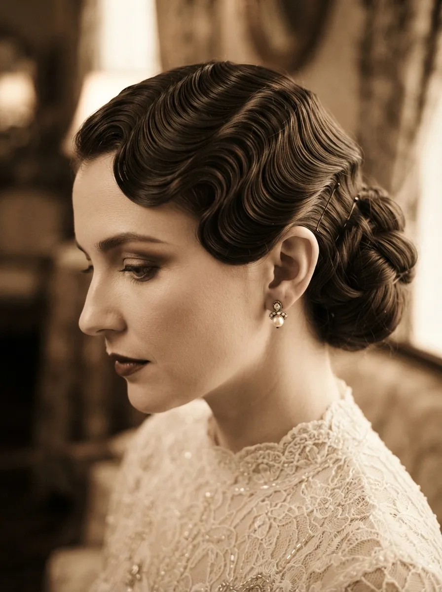 Vintage Finger Wave Updo